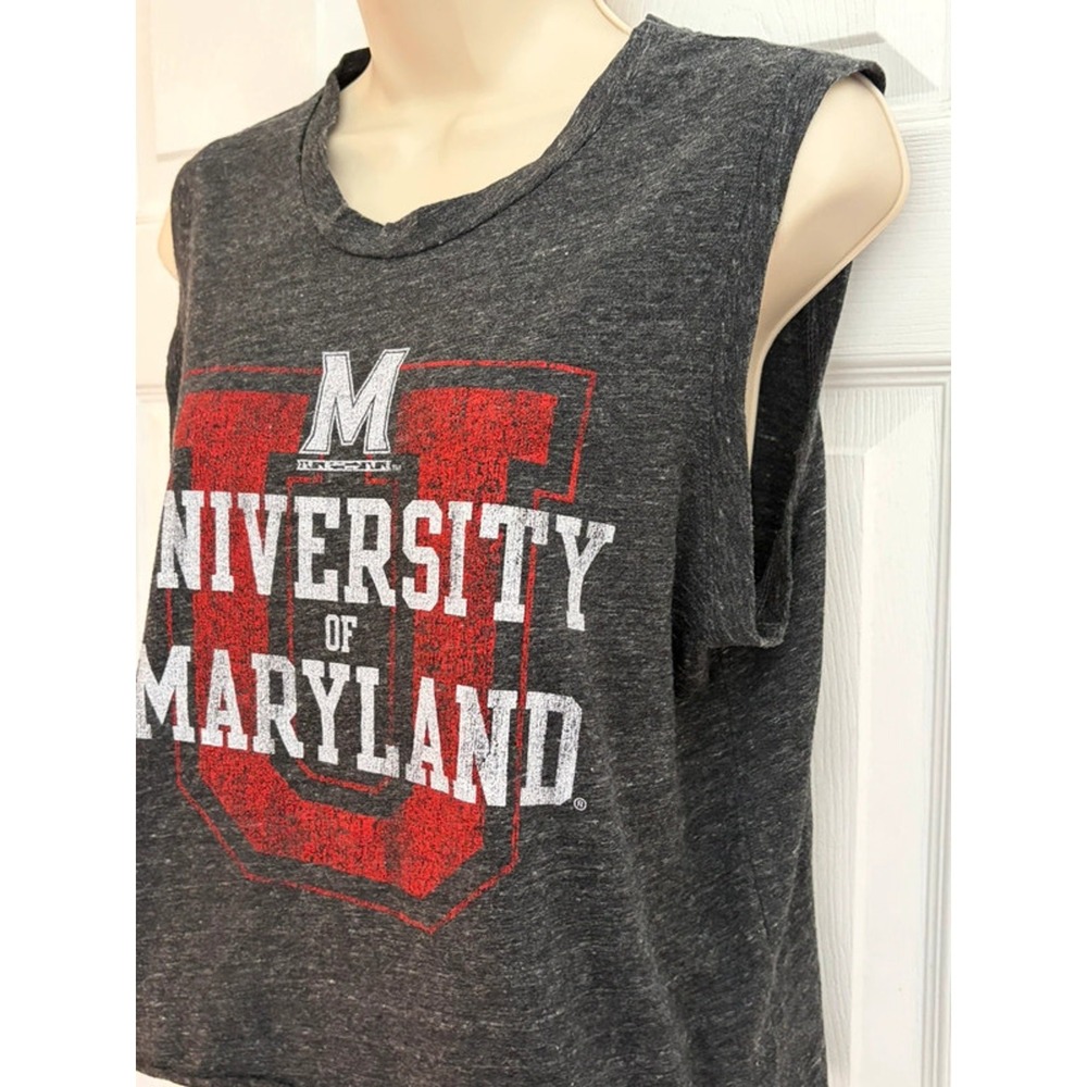 Retro Brand University of Maryland Tank Top Large Gray Sleeveless Made in USA - Picture 2 of 8